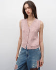 "Stacking Rehearsal" Fashionable vintage style layering artifact wool blend dotted V - neck knitted vest for autumn - variant_title
