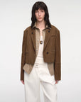 Stand Collar Suit Sheepskin Leather Short Jacket "Roman Story" - variant_title