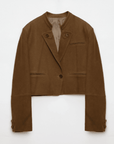 Stand Collar Suit Sheepskin Leather Short Jacket "Roman Story" - variant_title