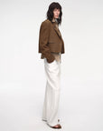 Stand Collar Suit Sheepskin Leather Short Jacket "Roman Story" - variant_title