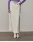 "Stobe" worsted low - waisted fashionable versatile suit retro neutral straight skirt
