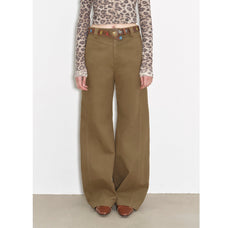 "Street Step" Retro distressed casual style straight slant pocket casual scimitar bloomers - variant_title