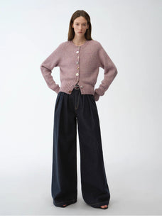 "Street Style" Vintage Handmade Lycra Stretch Jeans Wide Leg Loose Trousers Women Spring - variant_title