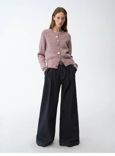 "Street Style" Vintage Handmade Lycra Stretch Jeans Wide Leg Loose Trousers Women Spring - variant_title