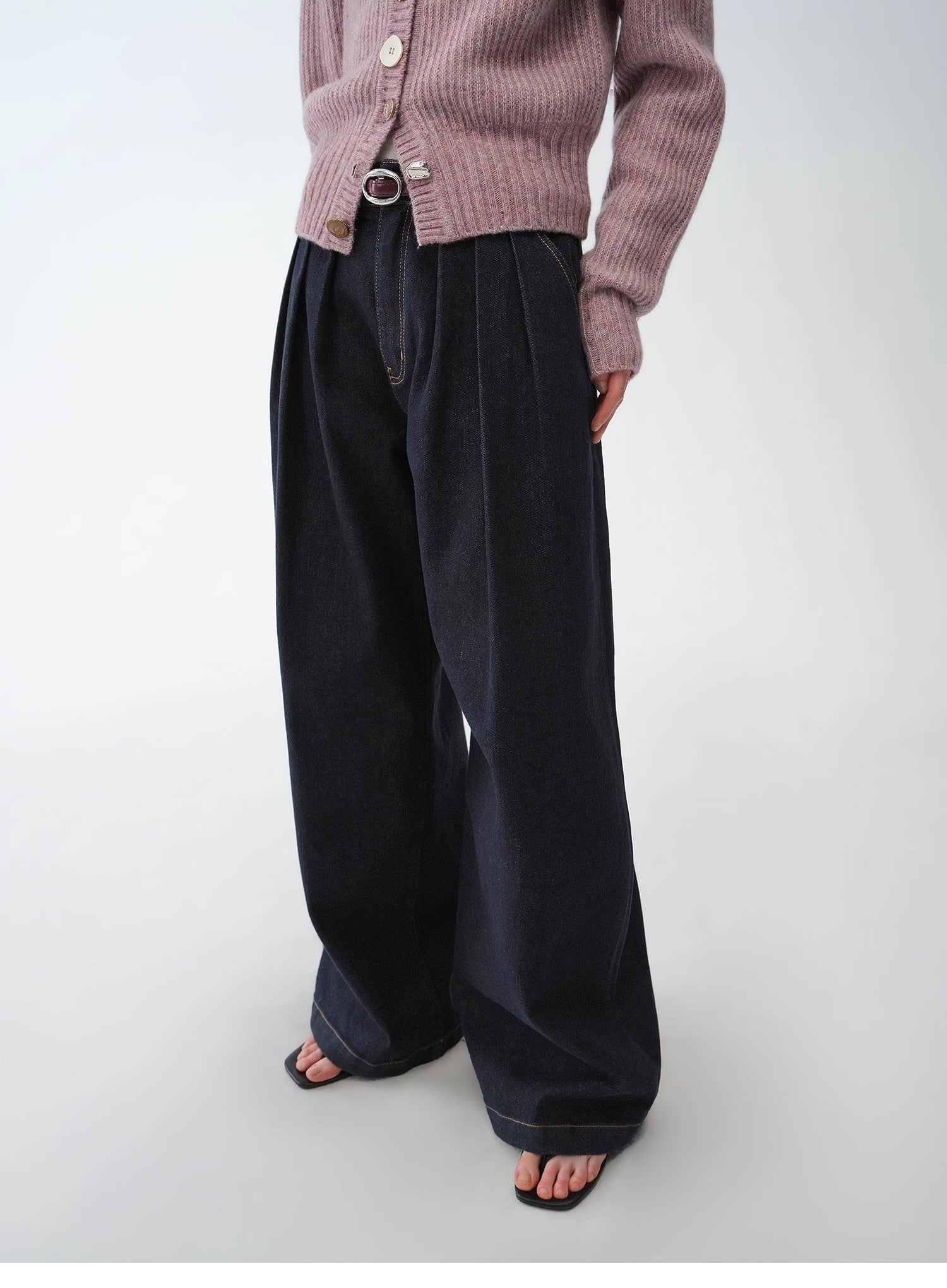 "Street Style" Vintage Handmade Lycra Stretch Jeans Wide Leg Loose Trousers Women Spring - variant_title