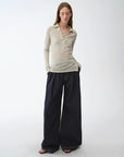 "Street Style" Vintage Handmade Lycra Stretch Jeans Wide Leg Loose Trousers Women Spring - variant_title