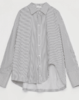 "Striped Fantasy" Casual Asymmetric Slanted Front Two - Wear Striped Long Sleeve Shirt - variant_title