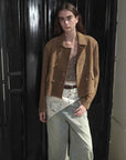 Suede lambskin retro double - breasted lapel wide - shoulder genuine leather jacket imported from New Zealand "Nth power" - variant_title