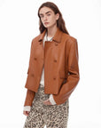 Suede lambskin retro double - breasted lapel wide - shoulder genuine leather jacket imported from New Zealand "Nth power" - variant_title