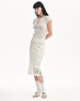 "Summer Dream" acetate sequin embroidered straight skirt - variant_title