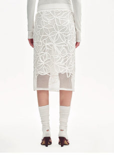 "Summer Dream" acetate sequin embroidered straight skirt - variant_title