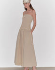 "Summer Formula" Retro and elegant bust - wrapped, long - waisted, slim - fitting, large A - hem mid - length dress - variant_title