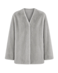Swiss Snow Sapphire mink mid-length coat, transparent product view
