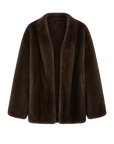 Swiss Snow Brown Sable mink mid-length coat, transparent product view