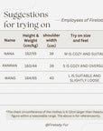 Swiss Snow mink coat model try-on and fit reference chart