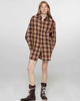 "Tea Grid" high - quality high - count cotton loose retro plaid shirt - variant_title