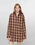 "Tea Grid" high - quality high - count cotton loose retro plaid shirt - variant_title