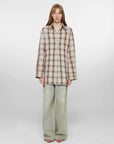 "Tea Grid" high - quality high - count cotton loose retro plaid shirt - variant_title