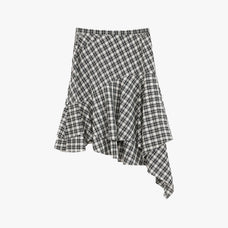 Tencel acetate plaid irregular A - line skirt"Full - level ballet" - variant_title