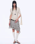 Tencel acetate plaid irregular A - line skirt"Full - level ballet" - variant_title