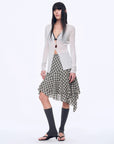 Tencel acetate plaid irregular A - line skirt"Full - level ballet" - variant_title