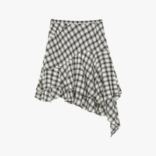 Tencel acetate plaid irregular A - line skirt"Full - level ballet" - variant_title