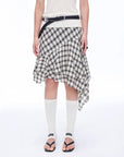 Tencel acetate plaid irregular A - line skirt"Full - level ballet" - variant_title