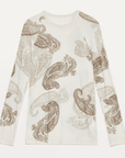 Tencel wool original cashew print round neck slim long sleeve and skirt"Vintage Gene" - variant_title