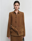 THE ARTM Black Lambskin Leather Jacket - Retro Fitted Suede Coat - variant_title