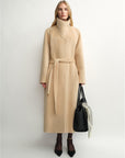 THE ARTM Women's Alpaca Wool Blend Coat - A - Line Lapel Long Coat "Architectural Grace" - variant_title