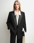 THE ARTM Women's Double - Breasted Wool Blazer - Peak Lapel Tuxedo Jacket - variant_title