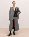 THE ARTM Women's Oversized Blazer Suit Set - Wide Shoulder Wool Jacket with Vest