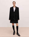THE ARTM Women's Oversized Blazer Suit Set - Wide Shoulder Wool Jacket with Vest