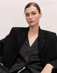 THE ARTM Women's Oversized Blazer Suit Set - Wide Shoulder Wool Jacket with Vest