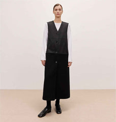THE ARTM Women's Oversized Blazer Suit Set - Wide Shoulder Wool Jacket with Vest