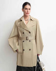 THE ARTM Women's Oversized Trench Coat - Double Breasted Wool Blend with Belt - variant_title