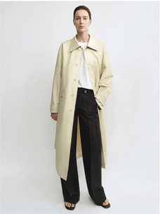 THE ARTM Women's Waxed Cotton Trench Coat - Long Belted Jacket with Plaid Lining