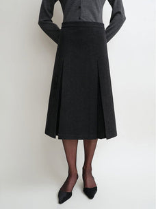 THE ARTM Women's Wool Suit Set - Fitted Blazer & A - Line Skirt - variant_title