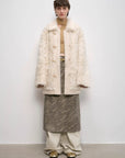 "Thousand Layers of Echoes" Chenille Original Print Camouflage Retro Distressed Straight Mid - Waist Skirt - variant_title