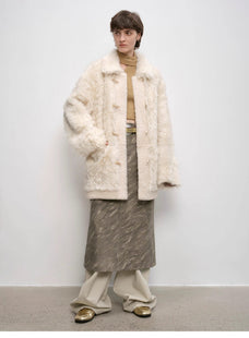 "Thousand Layers of Echoes" Chenille Original Print Camouflage Retro Distressed Straight Mid - Waist Skirt - variant_title