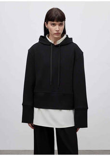 "Time Travel" Short Hooded Sweatshirt for Women, Sports Style Set, Autumn and Winter Casual Sweatpants with Straight - Leg and Draped Fit - variant_title