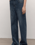 TOP grade long - staple cotton basic micro - stacked straight jeans - variant_title