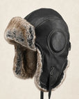 Unisex Vintage Style Genuine Sheep Leather Aviator HatFirelady Fur