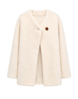 Urban Home off-white Merino shearling coat front product view