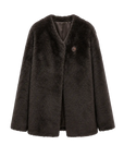 Urban Home iron ore ash Merino shearling coat front product view