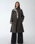 "Urban Island" Retro Plaid Mid - Length Workwear Lapel Trench Coat - variant_title