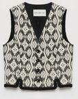 "Venice" Classical simple silhouette Italian imported jacquard ethnic style V - neck vest - variant_title