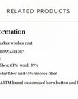 Vertical Texture wool tweed coat with detachable fur collar product image 09