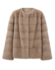 Vintage Clock Pastel Natural mink fur coat, front product view