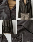 Firelady Fur Fashion Boundaries waxed lambskin bomber jacket detail views